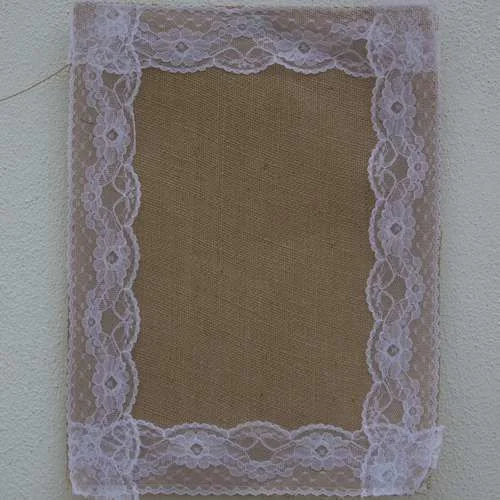 FOR SALE Burlap Placemat - Half lace