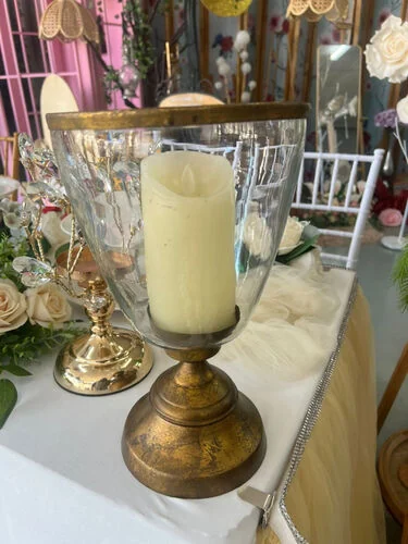 (SM) Gold Hurricane candle holder