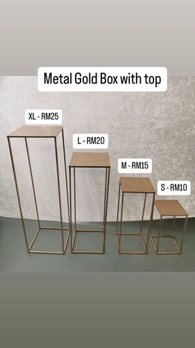 ™ Metal Gold Box with Top  - M - 24 inch (H) x 10 inch (W)