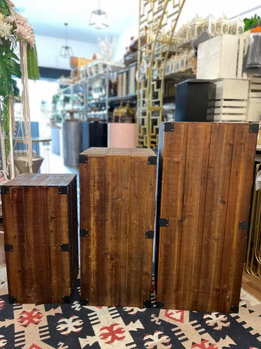 Wooden Rustic Pedestal - M (35cm x 35cm x 76cm H)